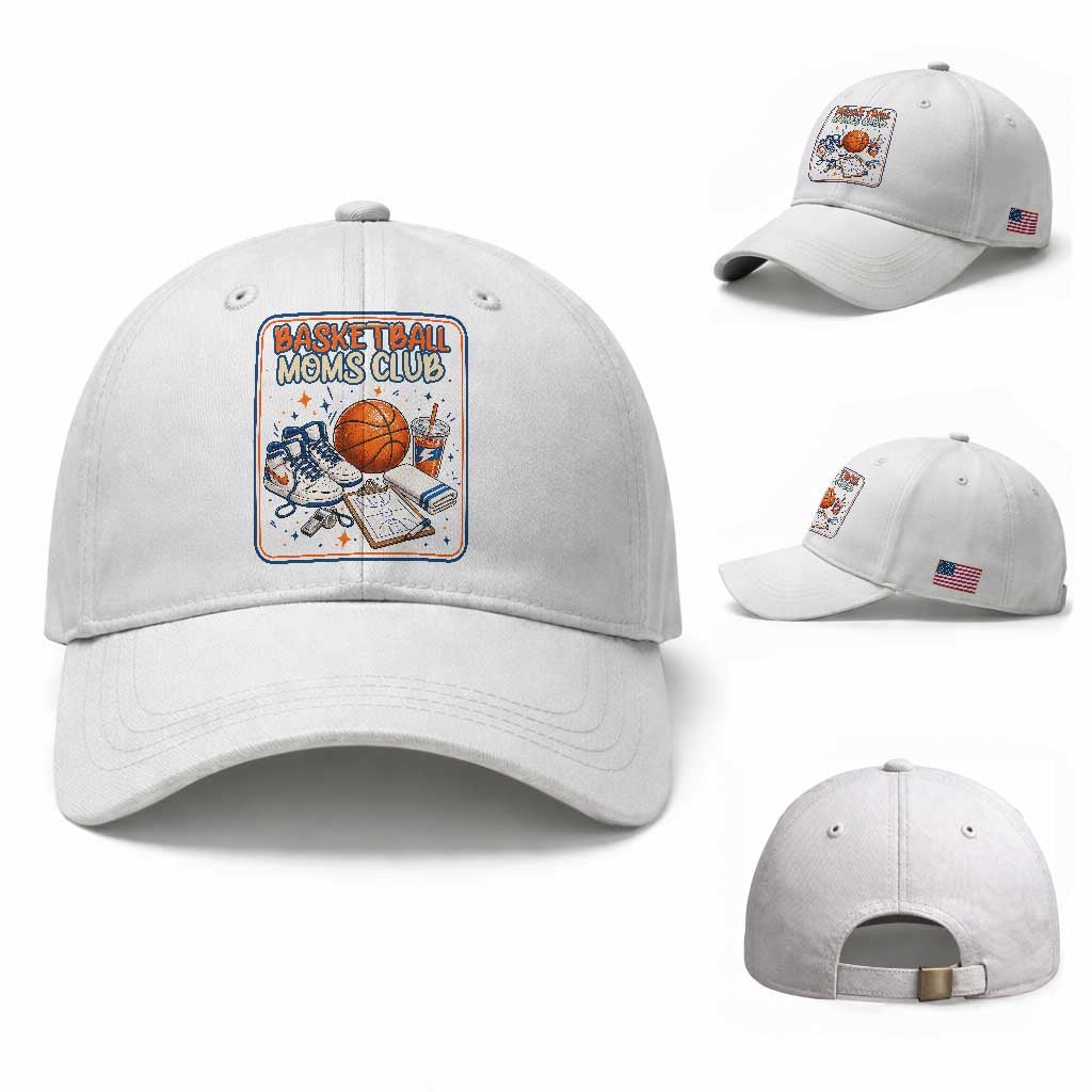 Basketball Moms Club Baseball Cap Funny Mother’s Day Gift TS14 Baseball Cap Universal Fit White Print Your Wear