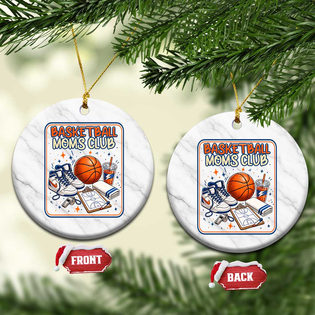 Basketball Moms Club Ceramic Ornament Funny Mother’s Day Gift TS14 1pc White Marble Print Your Wear