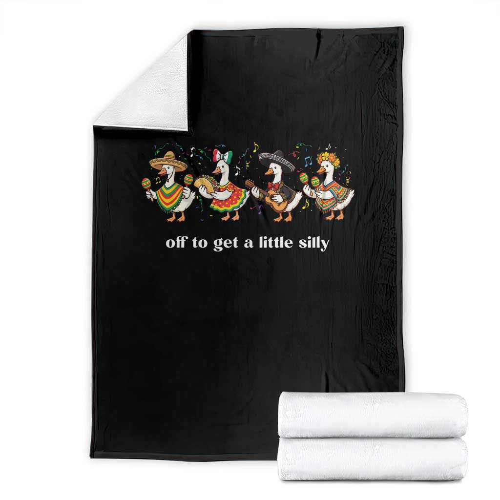 Funny Silly Goose Cinco De Mayo Throw Blanket Off To Get A Little Silly TS14 Black Print Your Wear