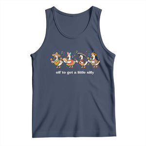 Funny Silly Goose Cinco De Mayo Tank Top Off To Get A Little Silly TS14 Navy Print Your Wear