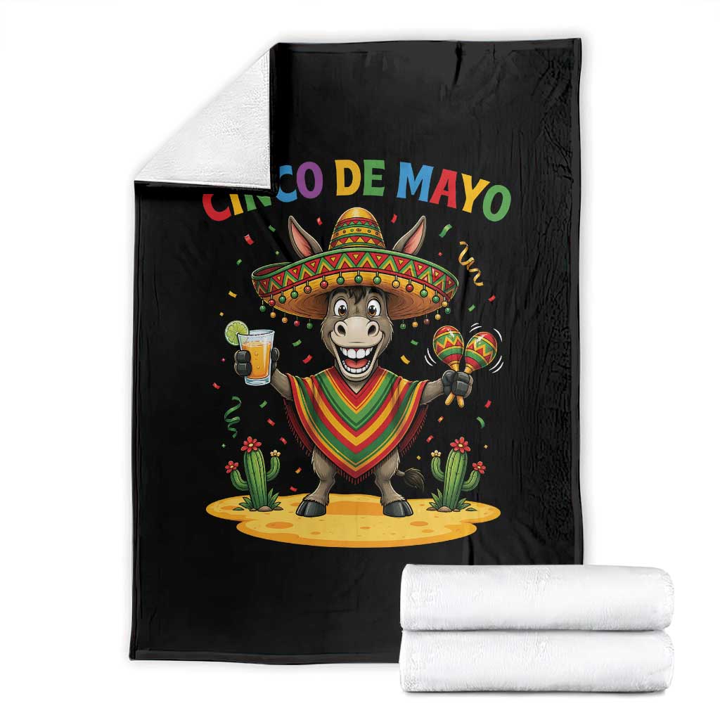 Cinco de Mayo Donkey Mexican Fiesta Throw Blanket TS14 Black Print Your Wear