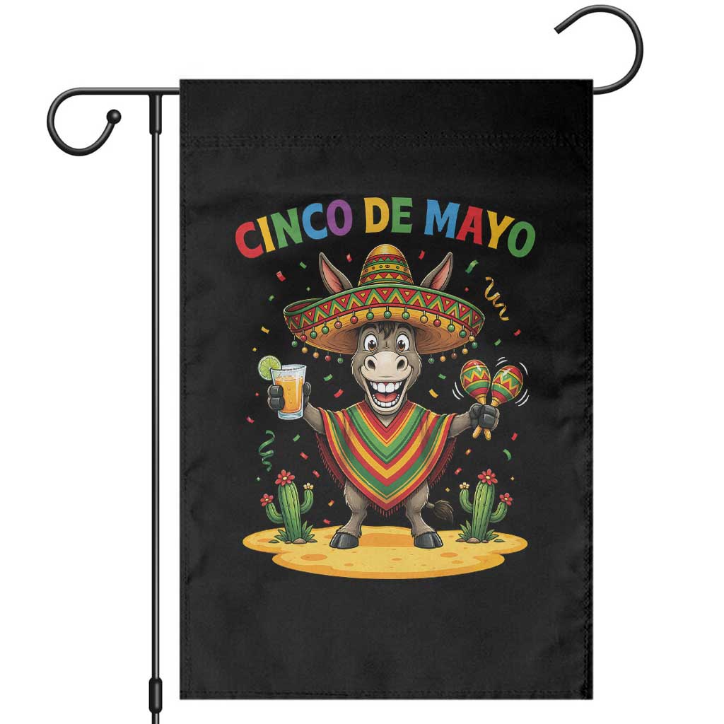 Cinco de Mayo Donkey Mexican Fiesta Garden Flag TS14 Black Print Your Wear