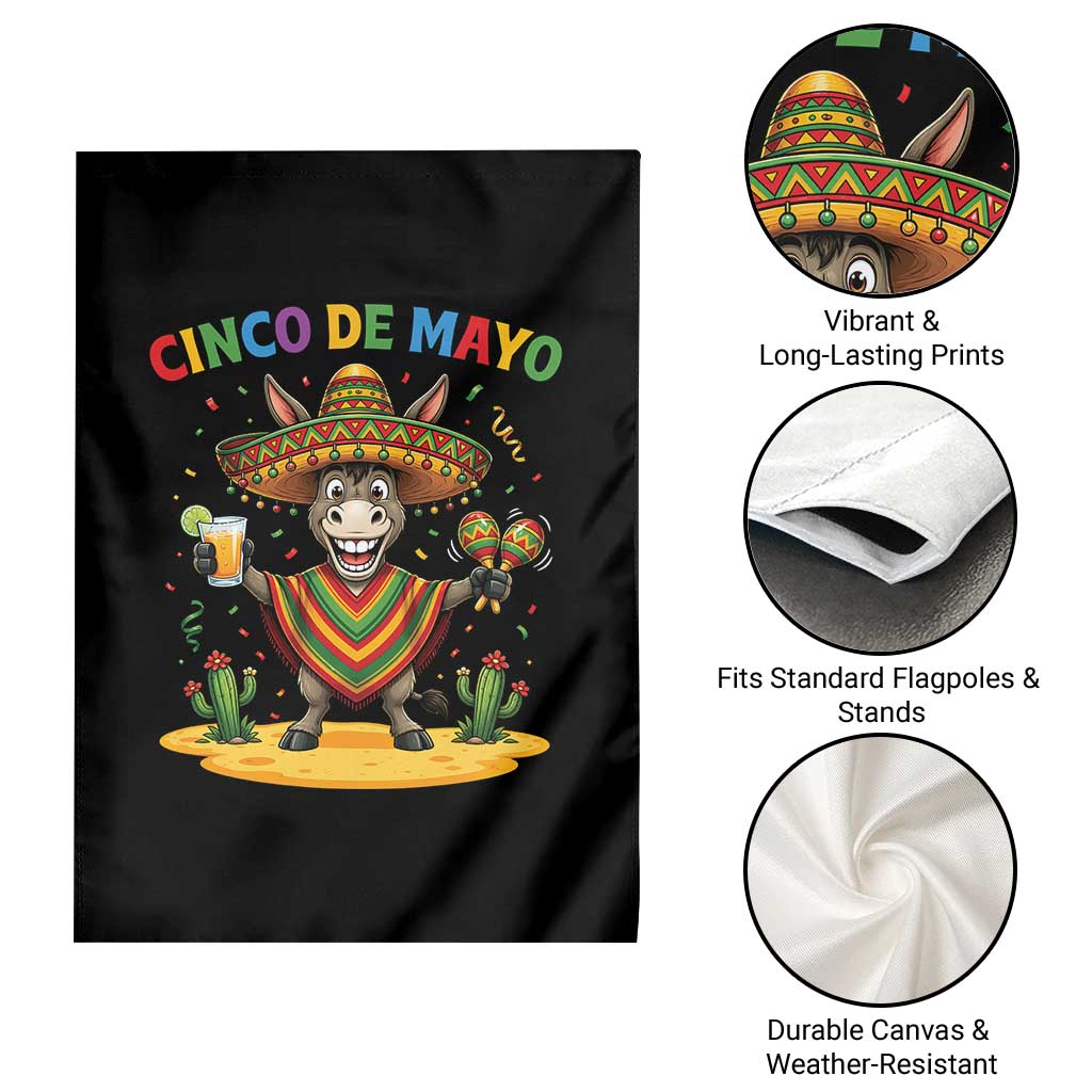 Cinco de Mayo Donkey Mexican Fiesta Garden Flag TS14 Print Your Wear