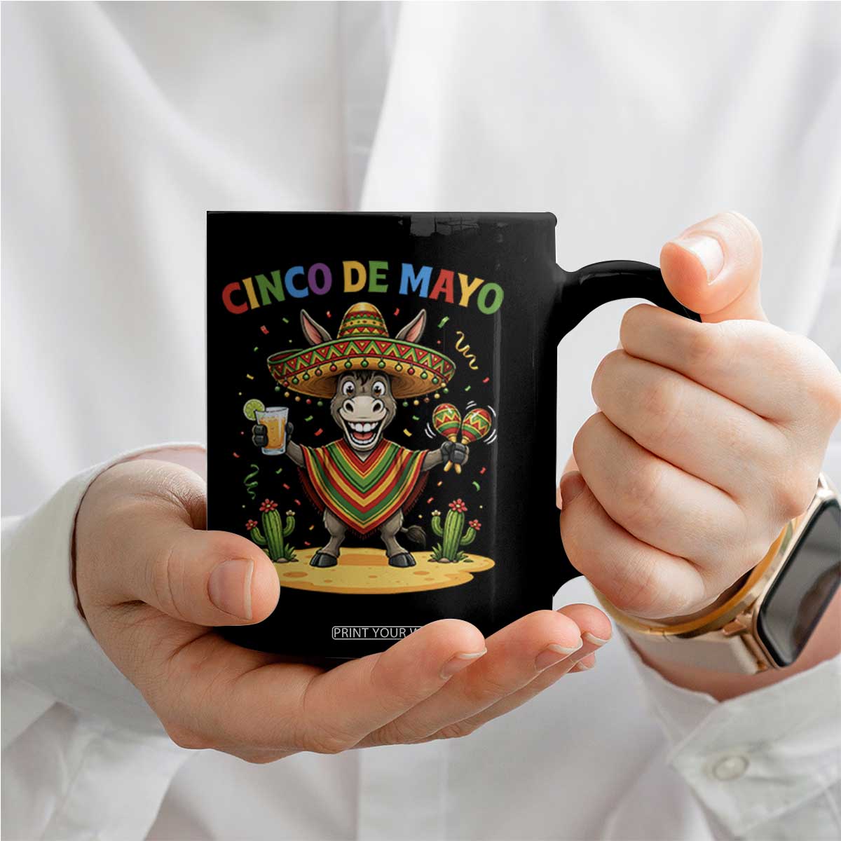 Cinco de Mayo Donkey Mexican Fiesta Coffee Mug TS14 Print Your Wear
