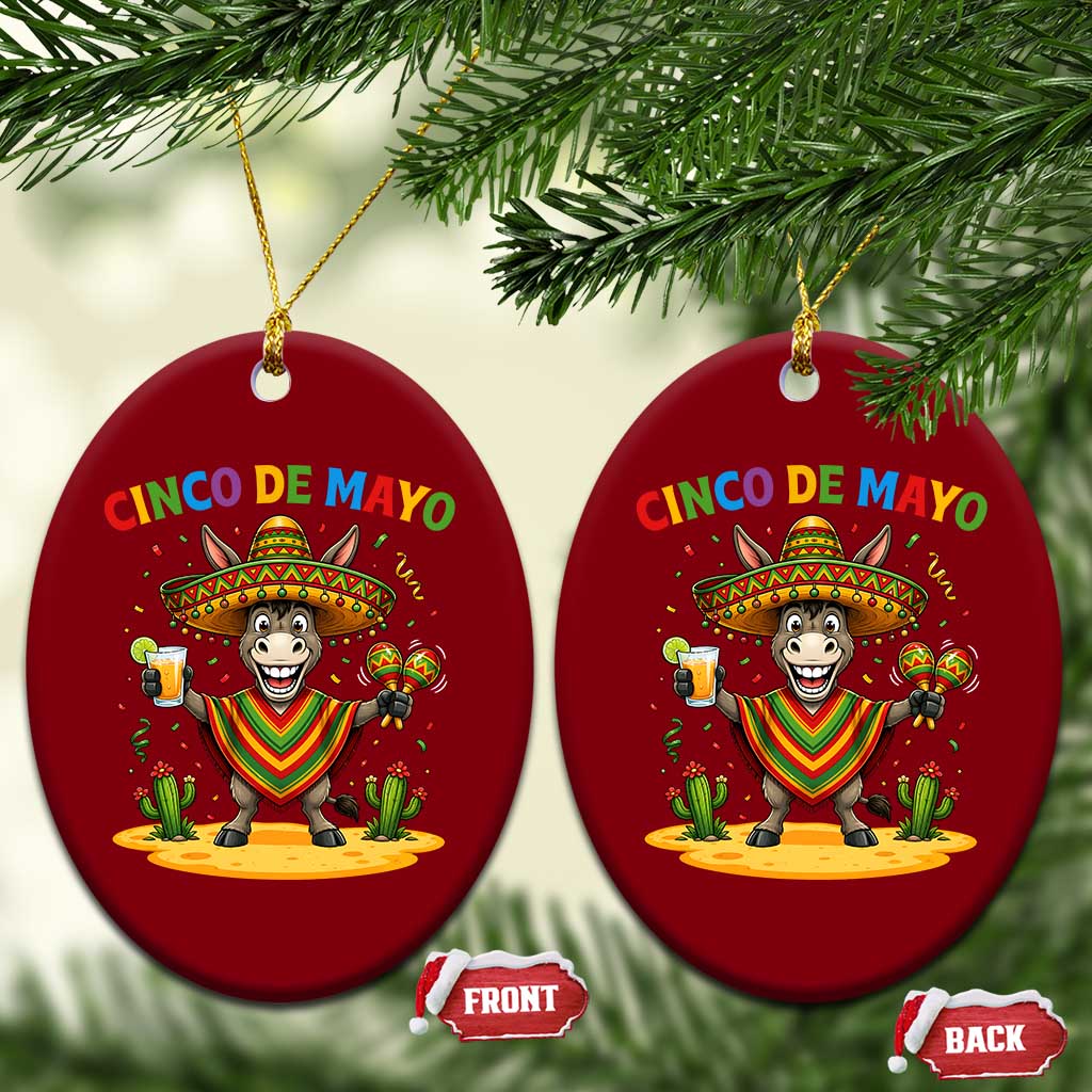 Cinco de Mayo Donkey Mexican Fiesta Ceramic Ornament TS14 Print Your Wear
