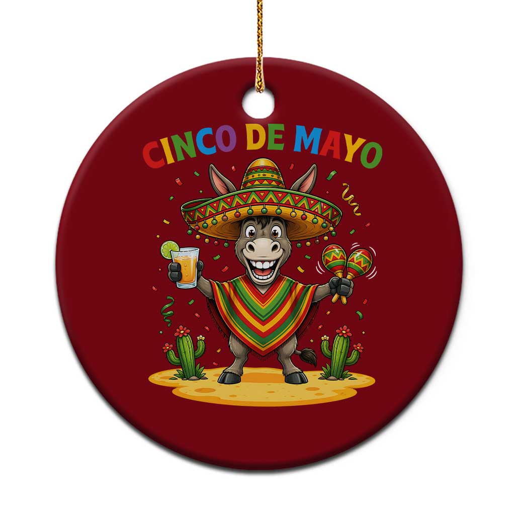 Cinco de Mayo Donkey Mexican Fiesta Ceramic Ornament TS14 1pc Red Print Your Wear