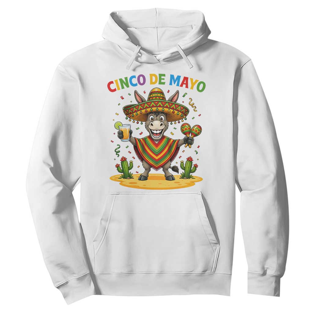 Cinco de Mayo Donkey Mexican Fiesta Hoodie TS14 White Print Your Wear