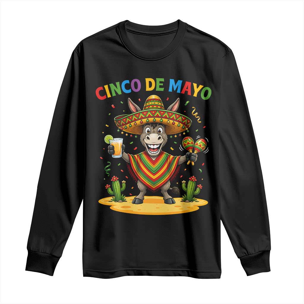 Cinco de Mayo Donkey Mexican Fiesta Long Sleeve Shirt TS14 Black Print Your Wear