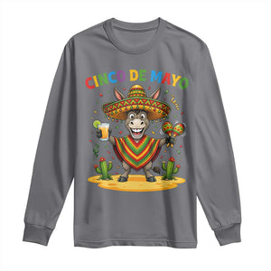 Cinco de Mayo Donkey Mexican Fiesta Long Sleeve Shirt TS14 Charcoal Print Your Wear