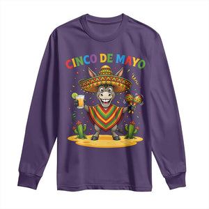 Cinco de Mayo Donkey Mexican Fiesta Long Sleeve Shirt TS14 Purple Print Your Wear