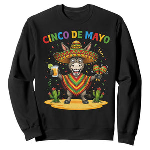 Cinco de Mayo Donkey Mexican Fiesta Sweatshirt TS14 Black Print Your Wear