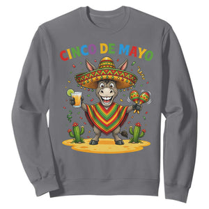 Cinco de Mayo Donkey Mexican Fiesta Sweatshirt TS14 Charcoal Print Your Wear