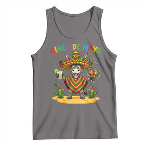 Cinco de Mayo Donkey Mexican Fiesta Tank Top TS14 Deep Heather Print Your Wear