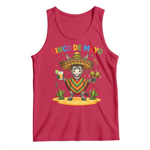 Cinco de Mayo Donkey Mexican Fiesta Tank Top TS14 Red Print Your Wear