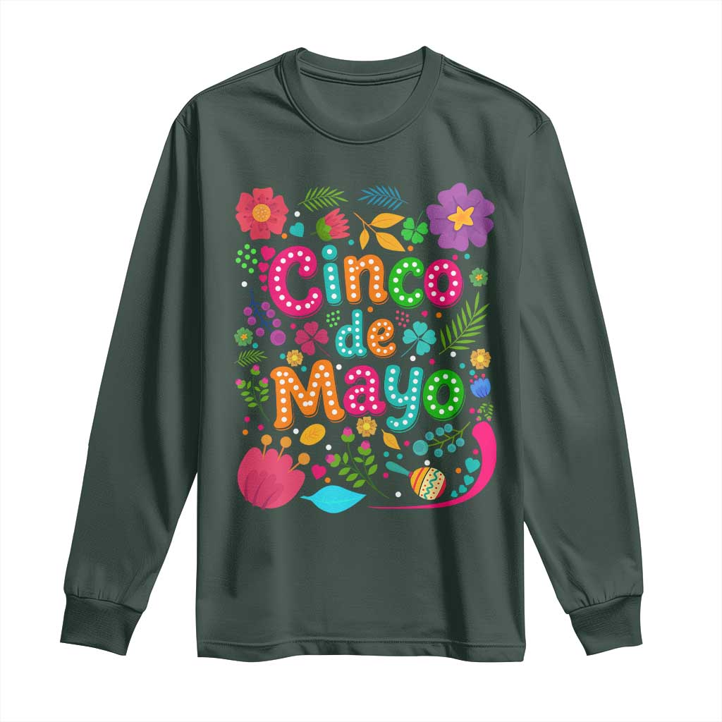 Cinco de Mayo Long Sleeve Shirt Funny Mexican Fiesta TS14 Dark Forest Green Print Your Wear