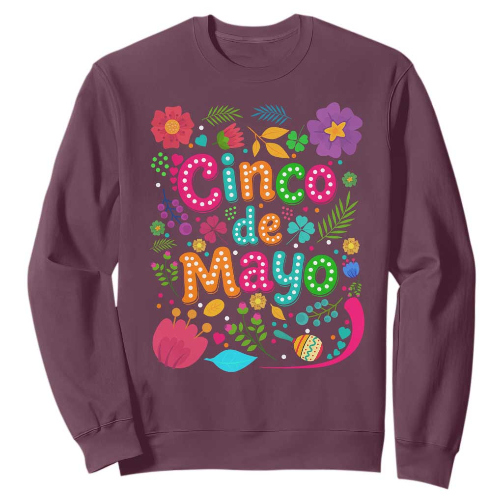 Cinco de Mayo Sweatshirt Funny Mexican Fiesta TS14 Maroon Print Your Wear