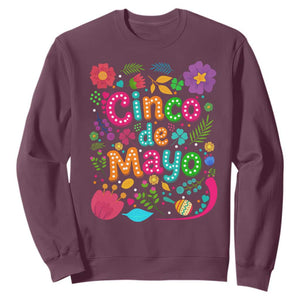 Cinco de Mayo Sweatshirt Funny Mexican Fiesta TS14 Maroon Print Your Wear