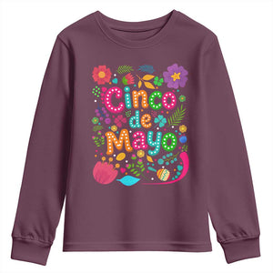 Cinco de Mayo Youth Sweatshirt Funny Mexican Fiesta TS14 Maroon Print Your Wear