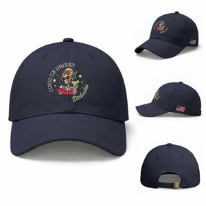 Cinco De Drinko Bitchachos Baseball Cap Funny Skeleton Drinking Margarita Fiesta Party TS14 Baseball Cap Universal Fit Navy Print Your Wear