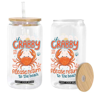 If Crabby Please Return To The Beach Glass Can Funny Crab Summer Vacatiion TS14 Print Your Wear