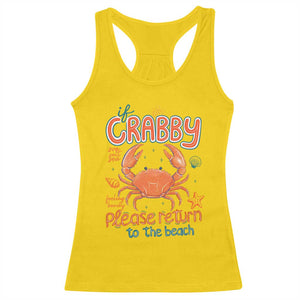 If Crabby Please Return To The Beach Racerback Tank Top Funny Crab Summer Vacatiion TS14 Daisy Print Your Wear