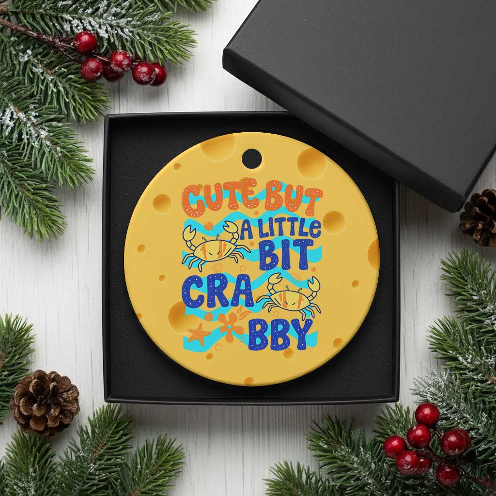 Cute But A Little Bit Crabby Ceramic Ornament Beach Crab Summer Vacation TS14 1pc Yellow Cheese Print Your Wear
