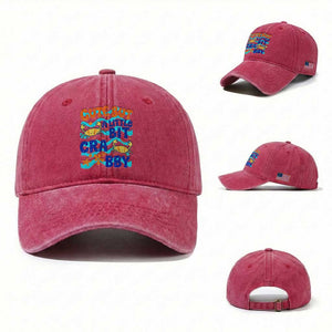 Cute But A Little Bit Crabby Washed Cotton Baseball Cap Beach Crab Summer Vacation TS14 Washed Cap Universal Fit Red Print Your Wear