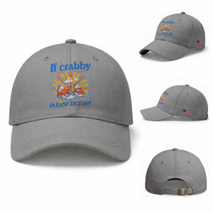 If Crabby Please Return To The Beach Baseball Cap Funny Summer Crab TS14 Baseball Cap Universal Fit Sport Gray Print Your Wear