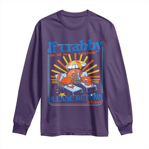 If Crabby Please Return To The Beach Long Sleeve Shirt Funny Summer Crab TS14 Purple Print Your Wear