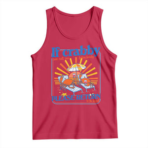 If Crabby Please Return To The Beach Tank Top Funny Summer Crab TS14 Red Print Your Wear