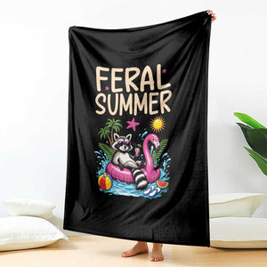 Funny Beach Raccoon Throw Blanket Feral Summer Vacation Gift TS14 Print Your Wear