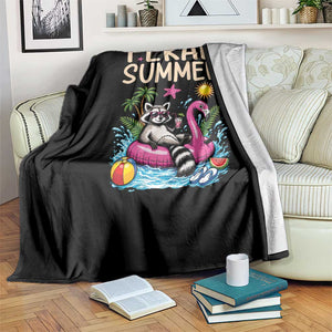 Funny Beach Raccoon Throw Blanket Feral Summer Vacation Gift TS14 Print Your Wear