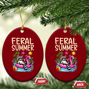 Funny Beach Raccoon Ceramic Ornament Feral Summer Vacation Gift TS14 Print Your Wear