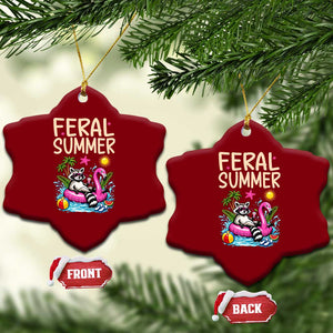 Funny Beach Raccoon Ceramic Ornament Feral Summer Vacation Gift TS14 Print Your Wear