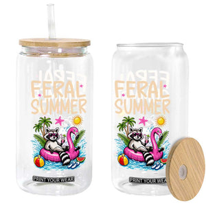 Funny Beach Raccoon Glass Can Feral Summer Vacation Gift TS14 Print Your Wear