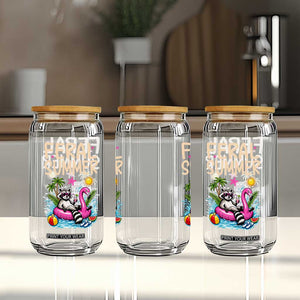Funny Beach Raccoon Glass Can Feral Summer Vacation Gift TS14 Print Your Wear