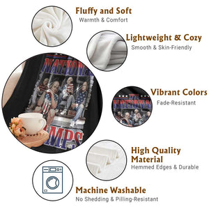 1776 National Champs Throw Blanket Funny Founding Father USA 250th Anniversary TS14 Print Your Wear