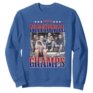 1776 National Champs Sweatshirt Funny Founding Father USA 250th Anniversary TS14 Royal Blue Print Your Wear