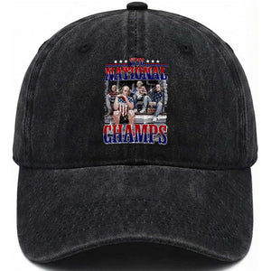 1776 National Champs Washed Cotton Baseball Cap Funny Founding Father USA 250th Anniversary TS14 Print Your Wear