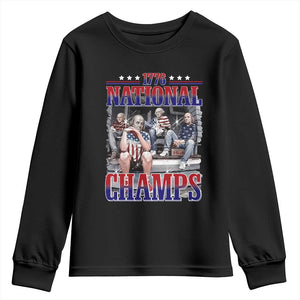 1776 National Champs Youth Sweatshirt Funny Founding Father USA 250th Anniversary TS14 Black Print Your Wear