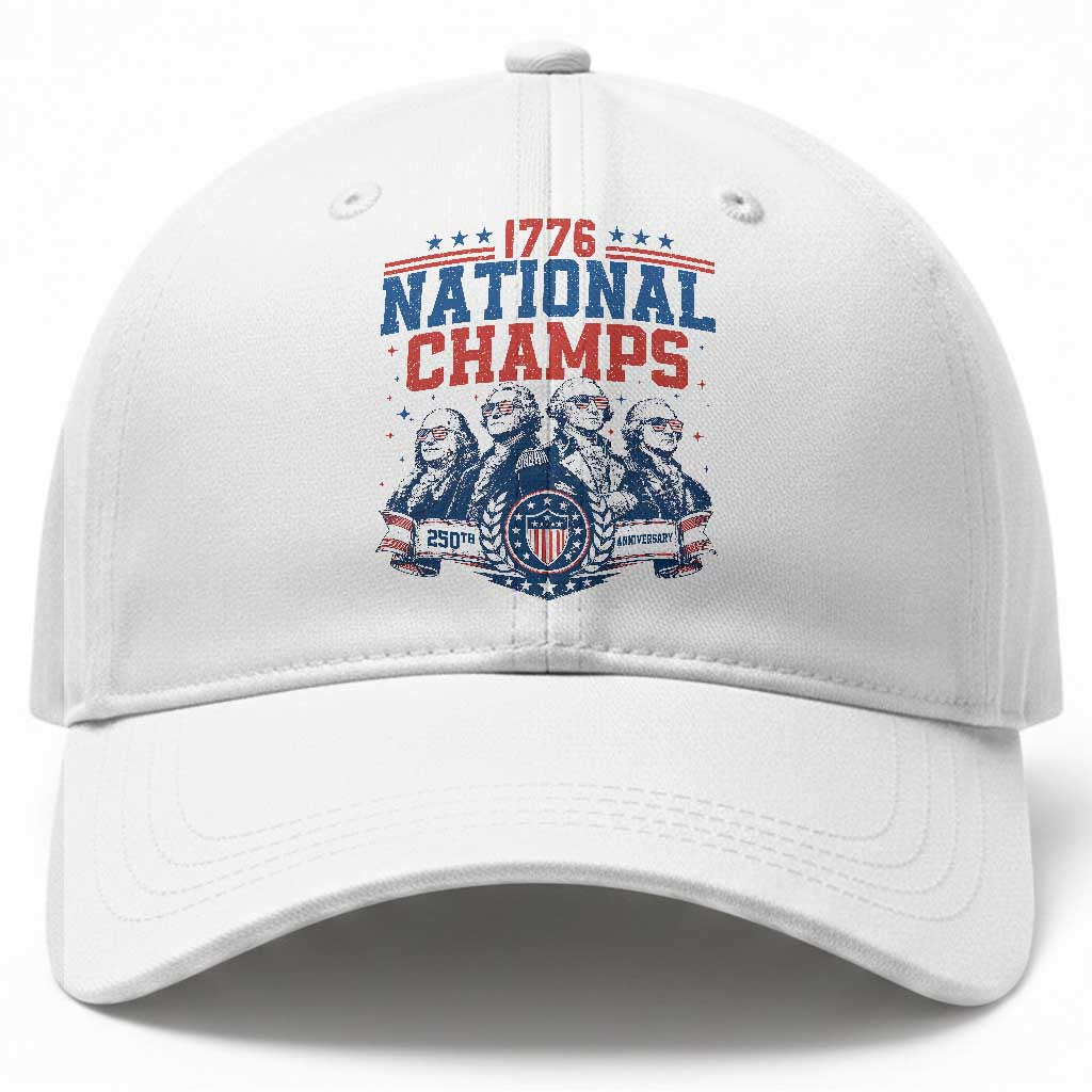 1776 National Champs Baseball Cap Funny Founding Fathers Sunglasses Patriotic 4th of July TS14 Print Your Wear