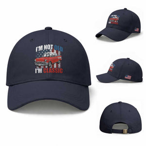 I'm Not Old I'm Classic Baseball Cap American Classic Collector Car US Flag TS14 Baseball Cap Universal Fit Navy Print Your Wear