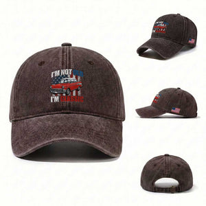 I'm Not Old I'm Classic Washed Cotton Baseball Cap American Classic Collector Car US Flag TS14 Washed Cap Universal Fit Dark Brown Print Your Wear