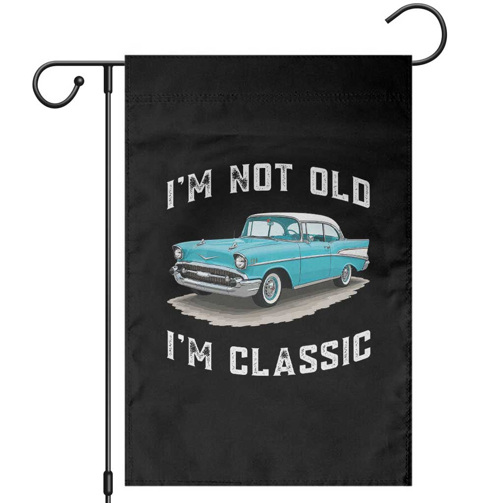 I'm Not Old I'm Classic Garden Flag Vintage 1957 Turquoise Classic Car TS14 Black Print Your Wear