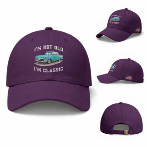 I'm Not Old I'm Classic Baseball Cap Vintage 1957 Turquoise Classic Car TS14 Baseball Cap Universal Fit Purple Print Your Wear