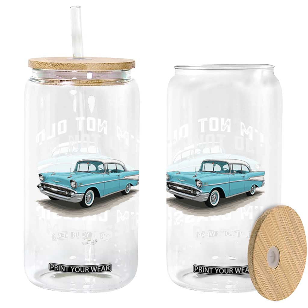 I'm Not Old I'm Classic Glass Can Vintage 1957 Turquoise Classic Car TS14 Print Your Wear