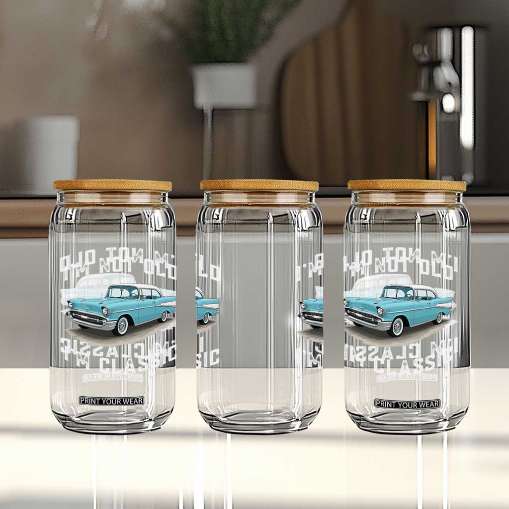 I'm Not Old I'm Classic Glass Can Vintage 1957 Turquoise Classic Car TS14 Print Your Wear