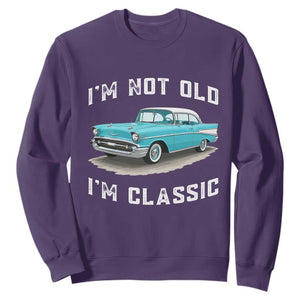 I'm Not Old I'm Classic Sweatshirt Vintage 1957 Turquoise Classic Car TS14 Purple Print Your Wear