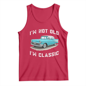 I'm Not Old I'm Classic Tank Top Vintage 1957 Turquoise Classic Car TS14 Red Print Your Wear