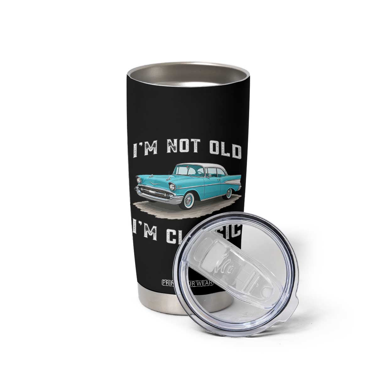 I'm Not Old I'm Classic Tumbler Cup Vintage 1957 Turquoise Classic Car TS14 Print Your Wear